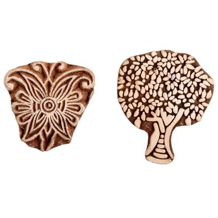 Set of 2 Piece New Mix Wooden Printing Block